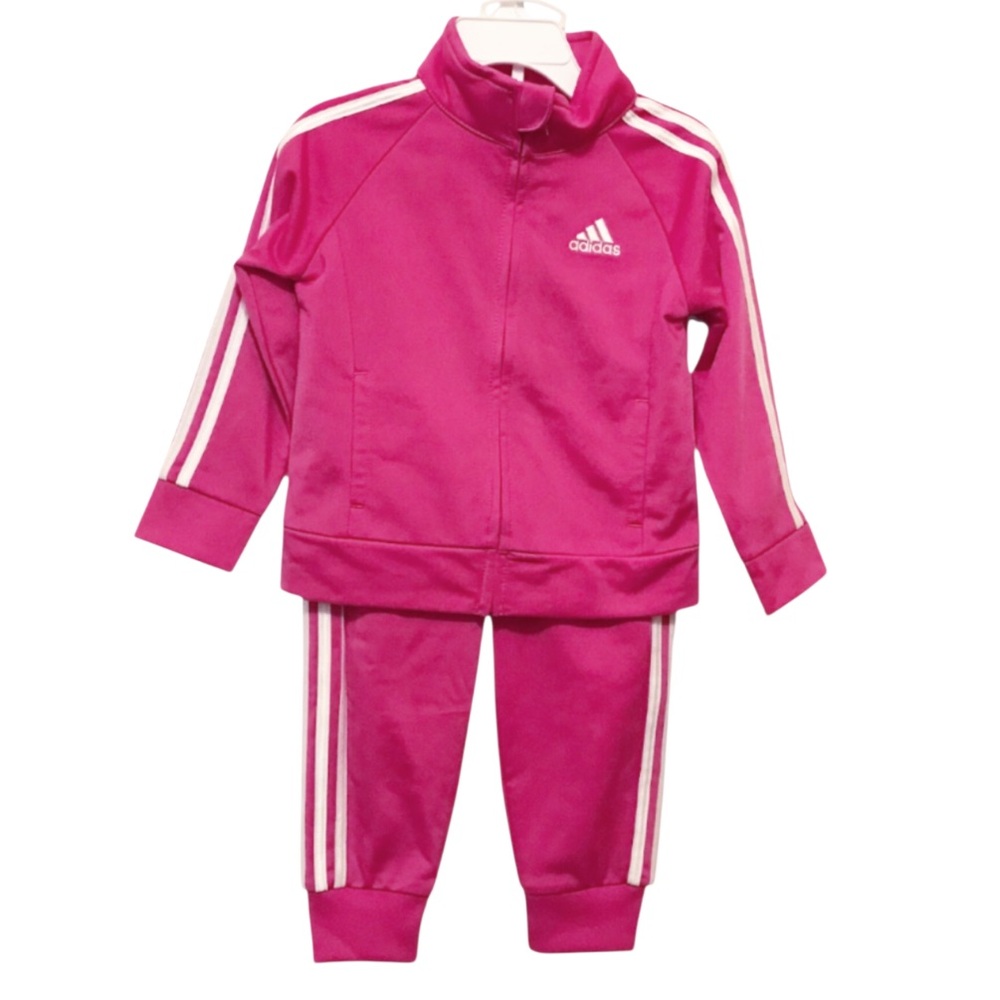 Adidas NWT Girls Fuchsia Track Suit 2T/ 24 mo.